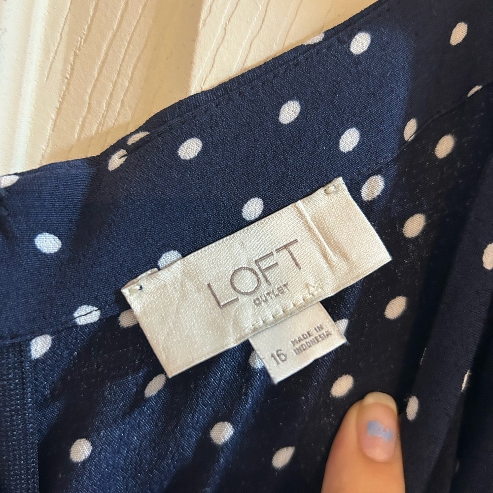 LOFT Navy and White Maxi Dress - Picture 3 of 7